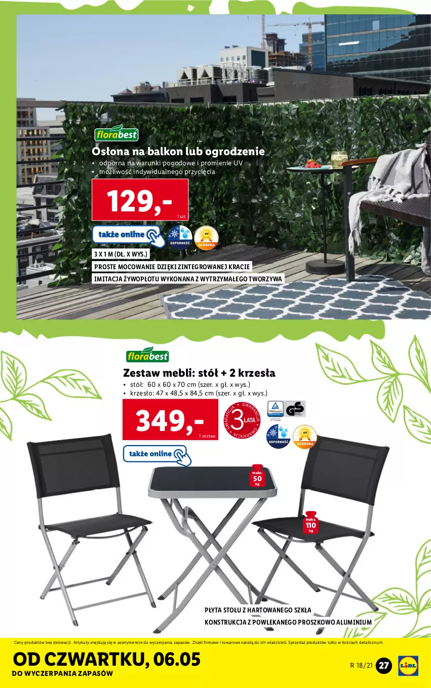 Gazetka promocyjna Lidl - GAZETKA - ważna 04.05 do 08.05.2021 - strona 27 - produkty: Krzesło, Płyta, Por, Stół