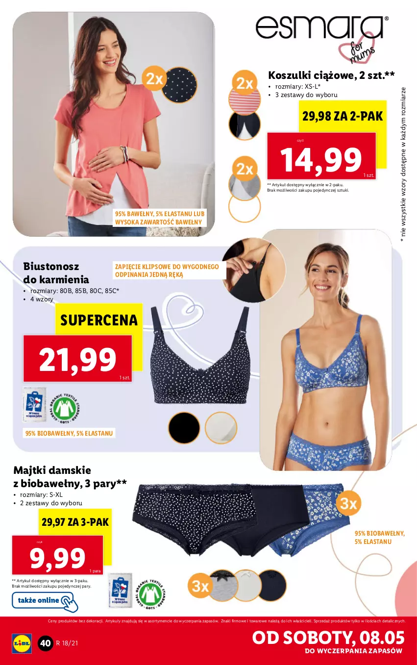 Gazetka promocyjna Lidl - GAZETKA - ważna 04.05 do 08.05.2021 - strona 40 - produkty: Biustonosz, Karmi, Kosz, Majtki, Sok