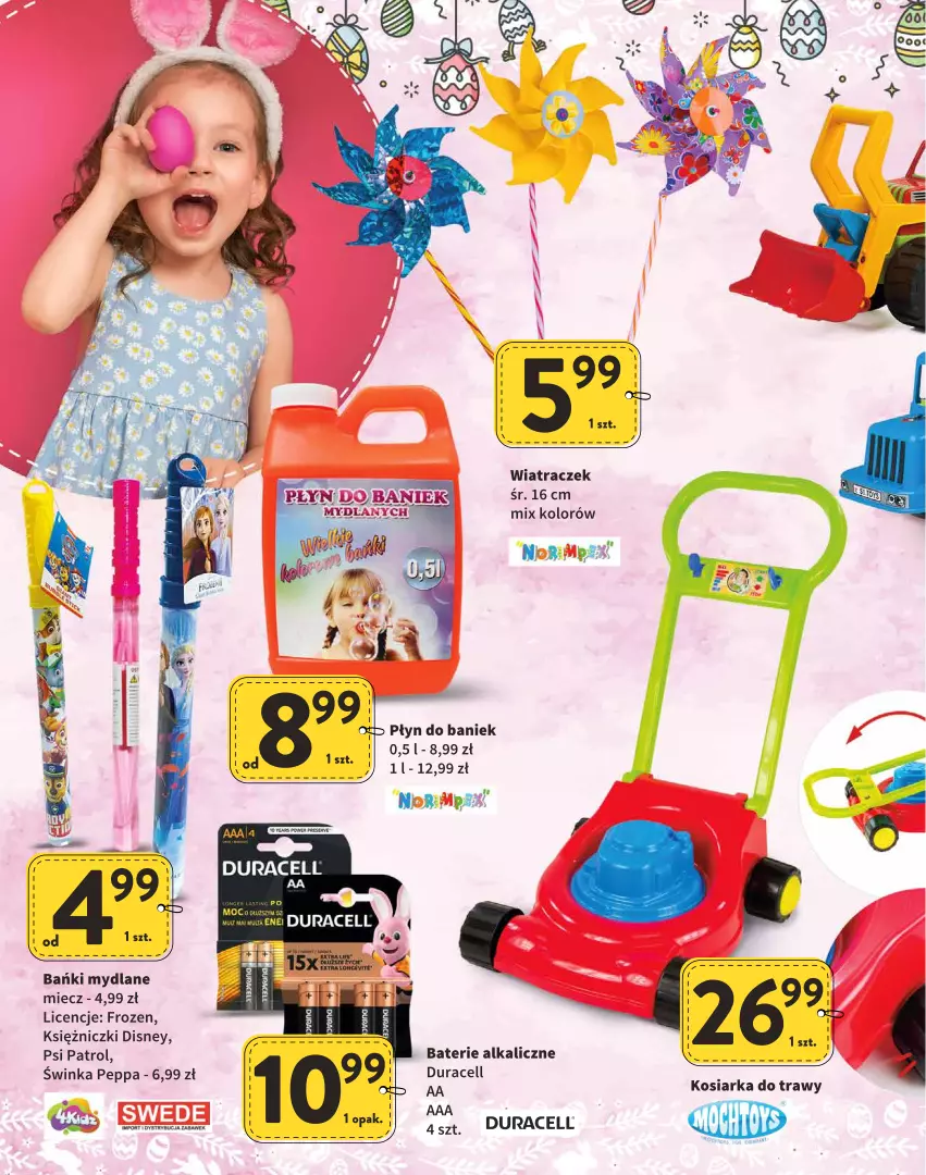 Gazetka promocyjna Intermarche - Wielkanoc - ważna 31.03 do 16.04.2022 - strona 6 - produkty: Baterie alkaliczne, Disney, Duracell, Frozen, Inka, Kosiarka, Miecz, Psi Patrol