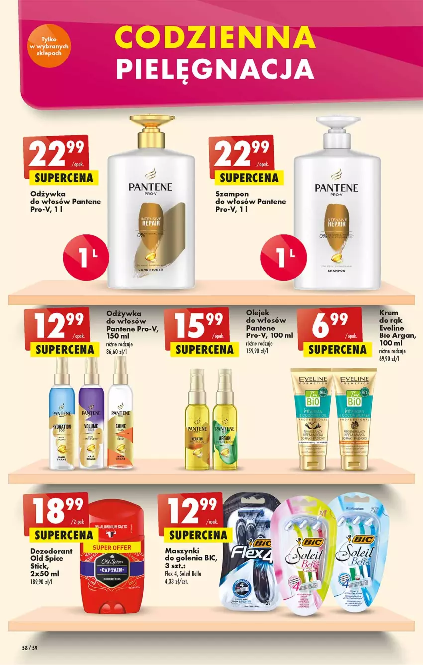 Gazetka promocyjna Biedronka - W tym tygodniu - ważna 24.03 do 30.03.2022 - strona 58 - produkty: Bell, Bella, BIC, Dezodorant, Eveline, Odżywka, Old Spice, Pantene, Szampon