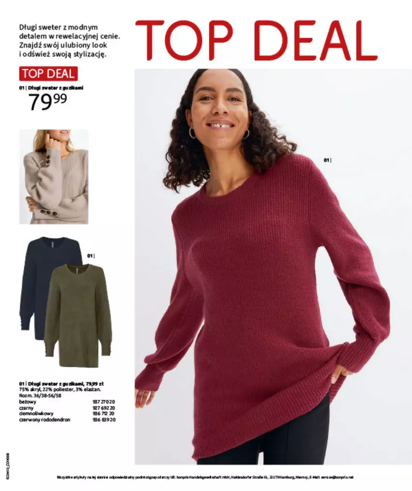 Gazetka promocyjna Bonprix - SIELANKOWY ROMANTYZM - ważna 18.11 do 29.12.2025 - strona 123 - produkty: Fa, Sweter