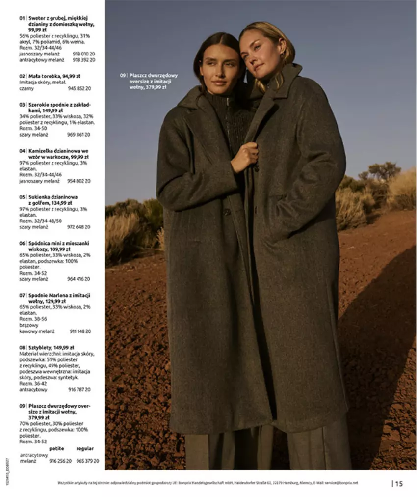 Gazetka promocyjna Bonprix - SIELANKOWY ROMANTYZM - ważna 18.11 do 29.12.2025 - strona 17 - produkty: Brit, Fa, Gra, Gry, Płaszcz, Spodnie, Torebka, Wibo