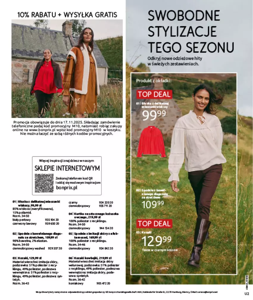 Gazetka promocyjna Bonprix - SIELANKOWY ROMANTYZM - ważna 18.11 do 29.12.2025 - strona 2 - produkty: Fa, Gra, Gry, Kurtka, Mus, Taft