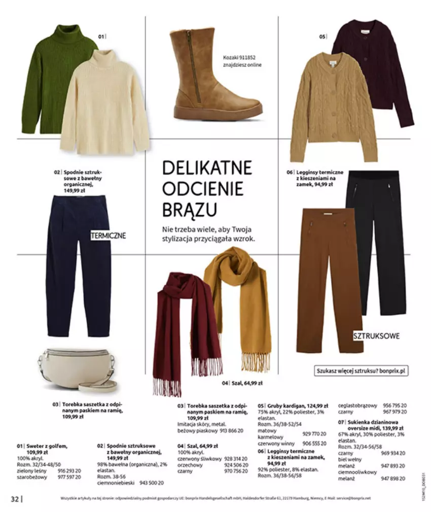 Gazetka promocyjna Bonprix - SIELANKOWY ROMANTYZM - ważna 18.11 do 29.12.2025 - strona 34 - produkty: AEG, Fa, Gin, Kardigan, Płyta, Spodnie, Sukienka, Sweter, Torebka
