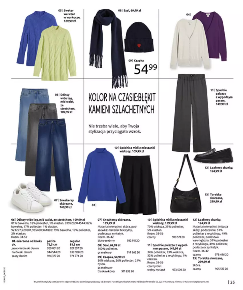 Gazetka promocyjna Bonprix - SIELANKOWY ROMANTYZM - ważna 18.11 do 29.12.2025 - strona 37 - produkty: Czapka, Fa, Gra, Gry, HP, K2, Koc, Por, Spódnica, Spodnie, Szal, Torebka, Wełna