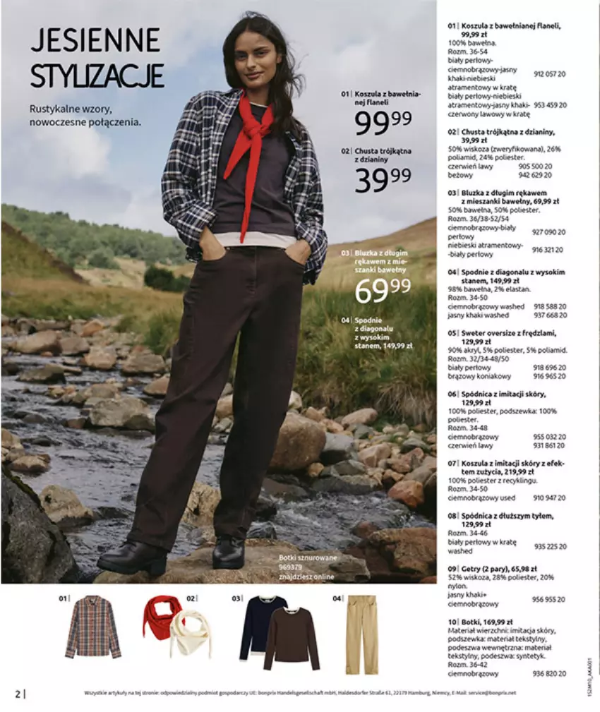 Gazetka promocyjna Bonprix - SIELANKOWY ROMANTYZM - ważna 18.11 do 29.12.2025 - strona 4 - produkty: Anew, Botki, Chusta, Fa, Gra, Kawa, Kosz, Koszula, Piec, Por, Rust, Spódnica, Spodnie