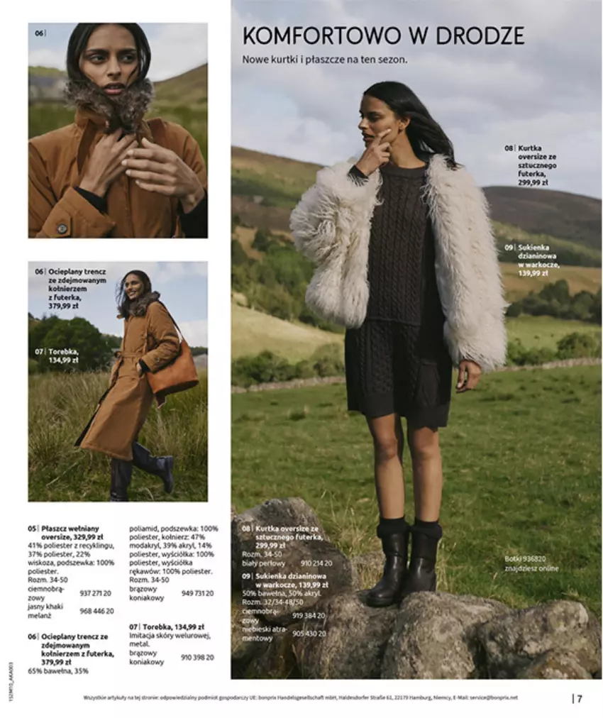 Gazetka promocyjna Bonprix - SIELANKOWY ROMANTYZM - ważna 18.11 do 29.12.2025 - strona 9 - produkty: Kurtki i płaszcze, LG, Płaszcz, Sukienka