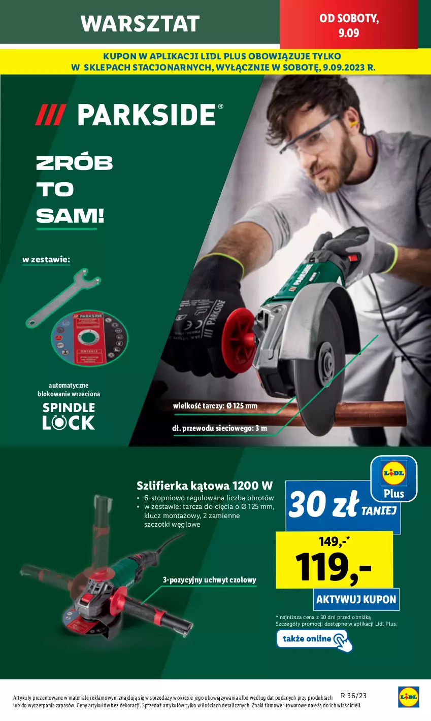 Gazetka promocyjna Lidl - GAZETKA - ważna 09.09 do 09.09.2023 - strona 7 - produkty: Szlifierka, Szlifierka kątowa, Top