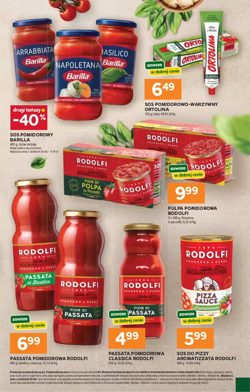 Gazetka promocyjna Stokrotka - Supermarket - ważna 16.04 do 22.04.2026 - strona 35 - produkty: Barilla, Mięso, Odol, Optima, Owoce, Pulpa pomidorowa, Sos, Sos do pizzy, Sos pomidorowy, Warzywa