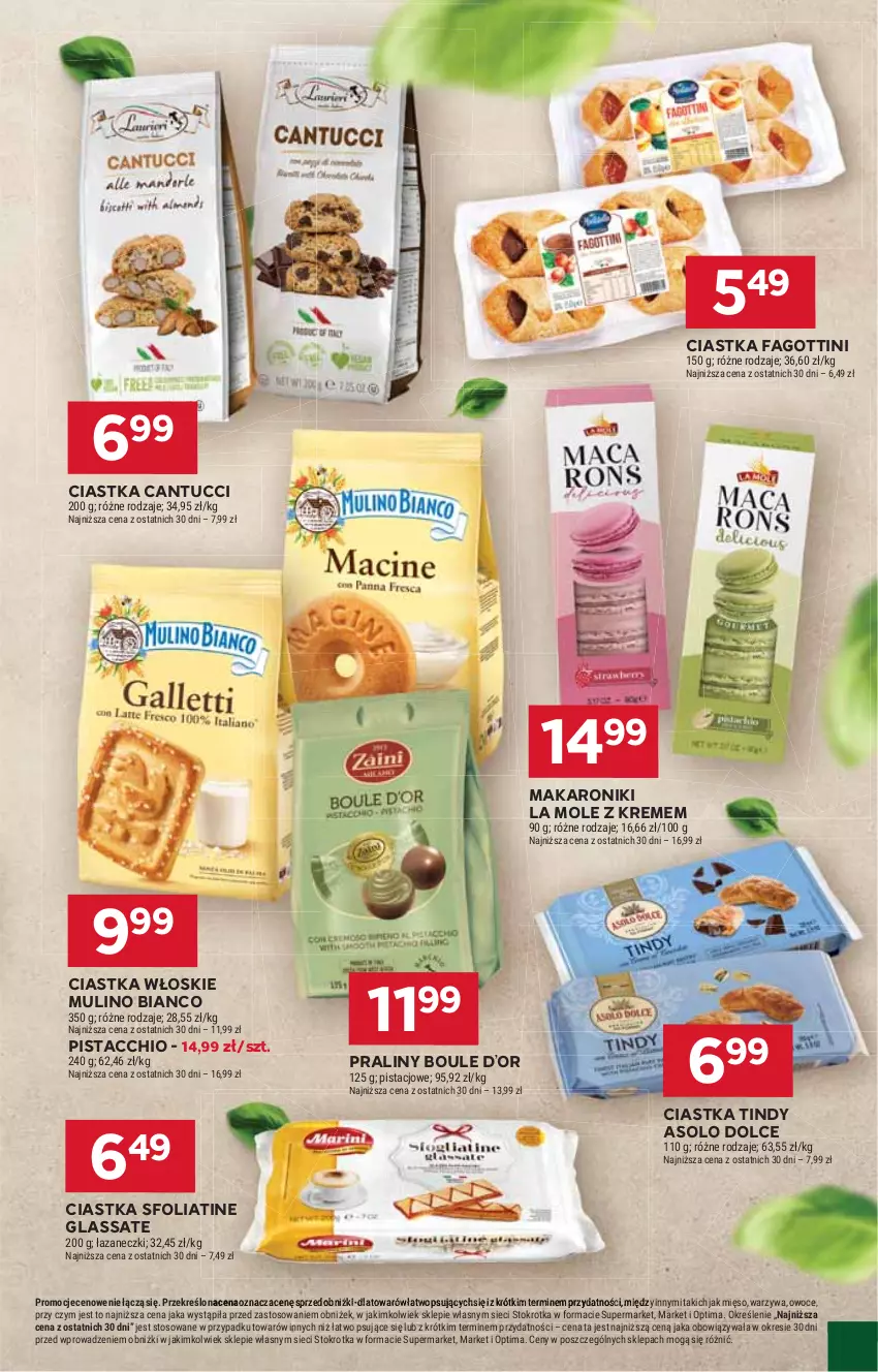 Gazetka promocyjna Stokrotka - Supermarket - ważna 16.04 do 22.04.2026 - strona 40 - produkty: Ciastka, Fa, Makaron, Mięso, Optima, Owoce, Praliny, Warzywa