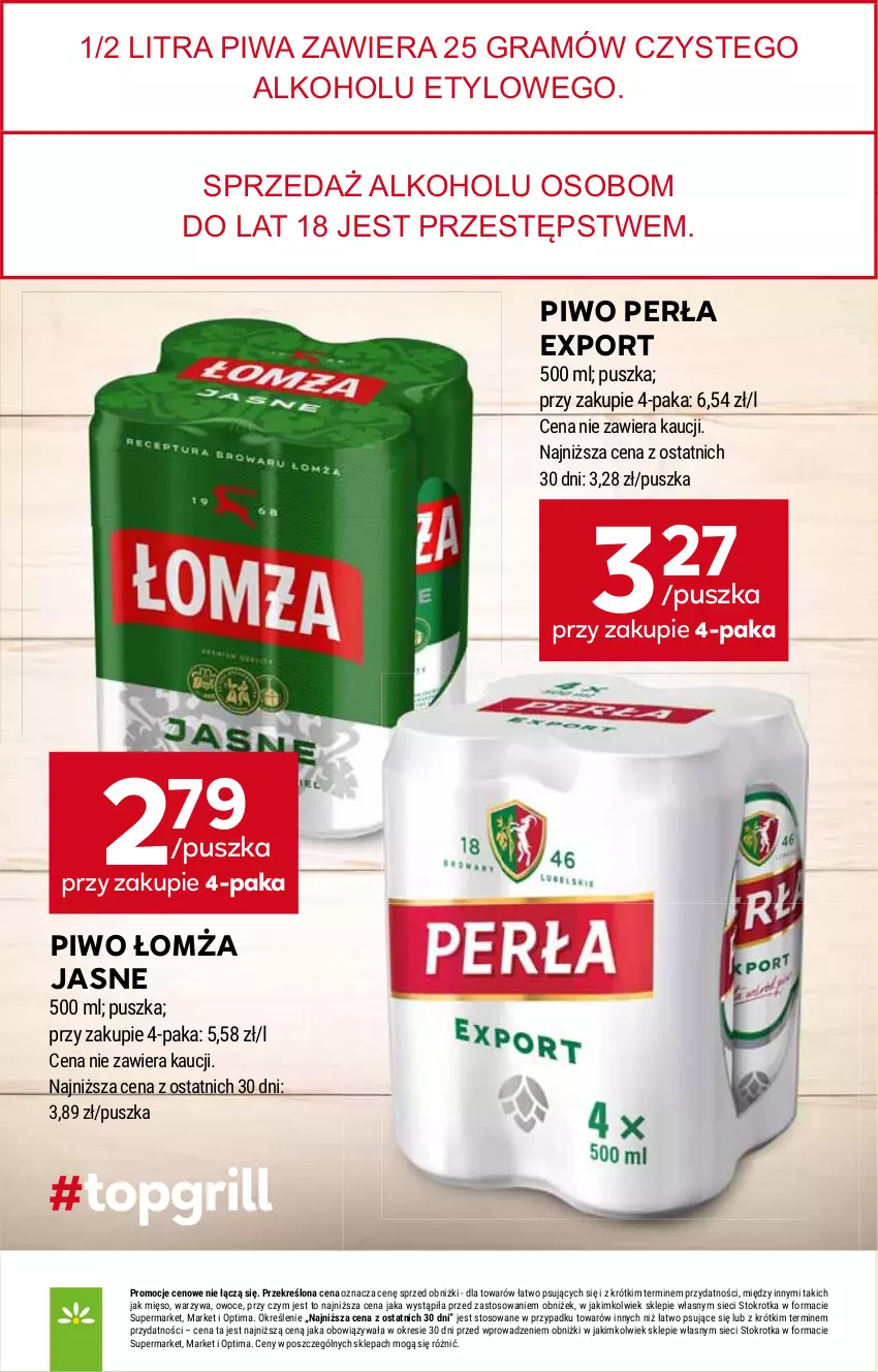 Gazetka promocyjna Stokrotka - Supermarket - ważna 16.04 do 22.04.2026 - strona 5 - produkty: Gra, Mięso, Optima, Owoce, Perła, Piwa, Piwo, Por, Warzywa