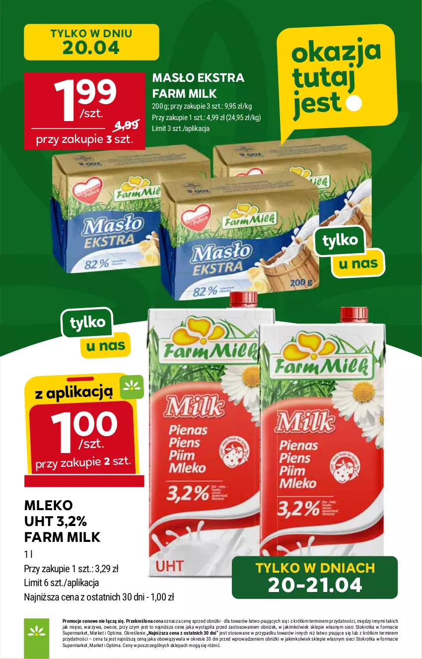 Gazetka promocyjna Stokrotka - Supermarket - ważna 16.04 do 22.04.2026 - strona 6 - produkty: Fa, Farm Milk, HP, Masło, Mleko