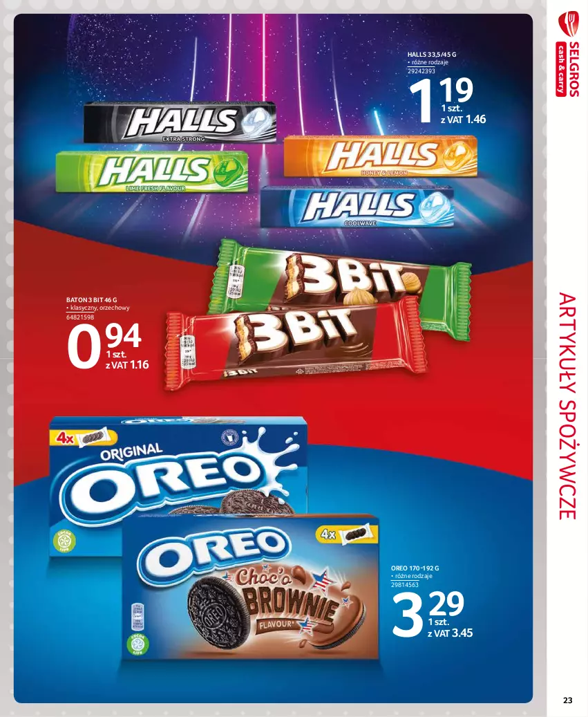 Gazetka promocyjna Selgros - Extra Oferta - ważna 01.10 do 31.10.2021 - strona 23 - produkty: Artykuły spożywcze, Baton, Halls, Oreo