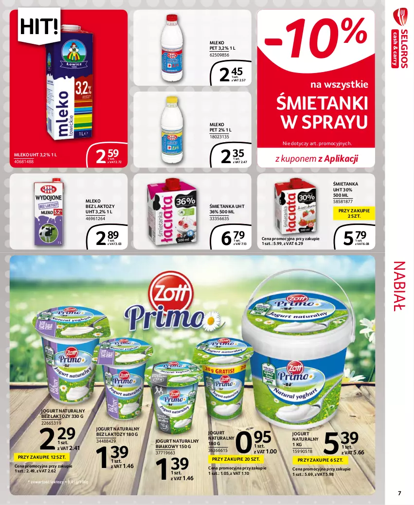 Gazetka promocyjna Selgros - Extra Oferta - ważna 01.10 do 31.10.2021 - strona 7 - produkty: Jogurt, Jogurt naturalny, Mleko, Mleko bez laktozy
