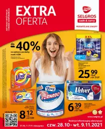 Gazetka promocyjna Selgros - Extra Oferta - Gazetka - ważna od 31.10 do 31.10.2021 - strona 1 - produkty: Top, Papier, Finish, Tran, Papier toaletowy, Velvet, Vizir, Ręcznik, Foxy, LG, Fa