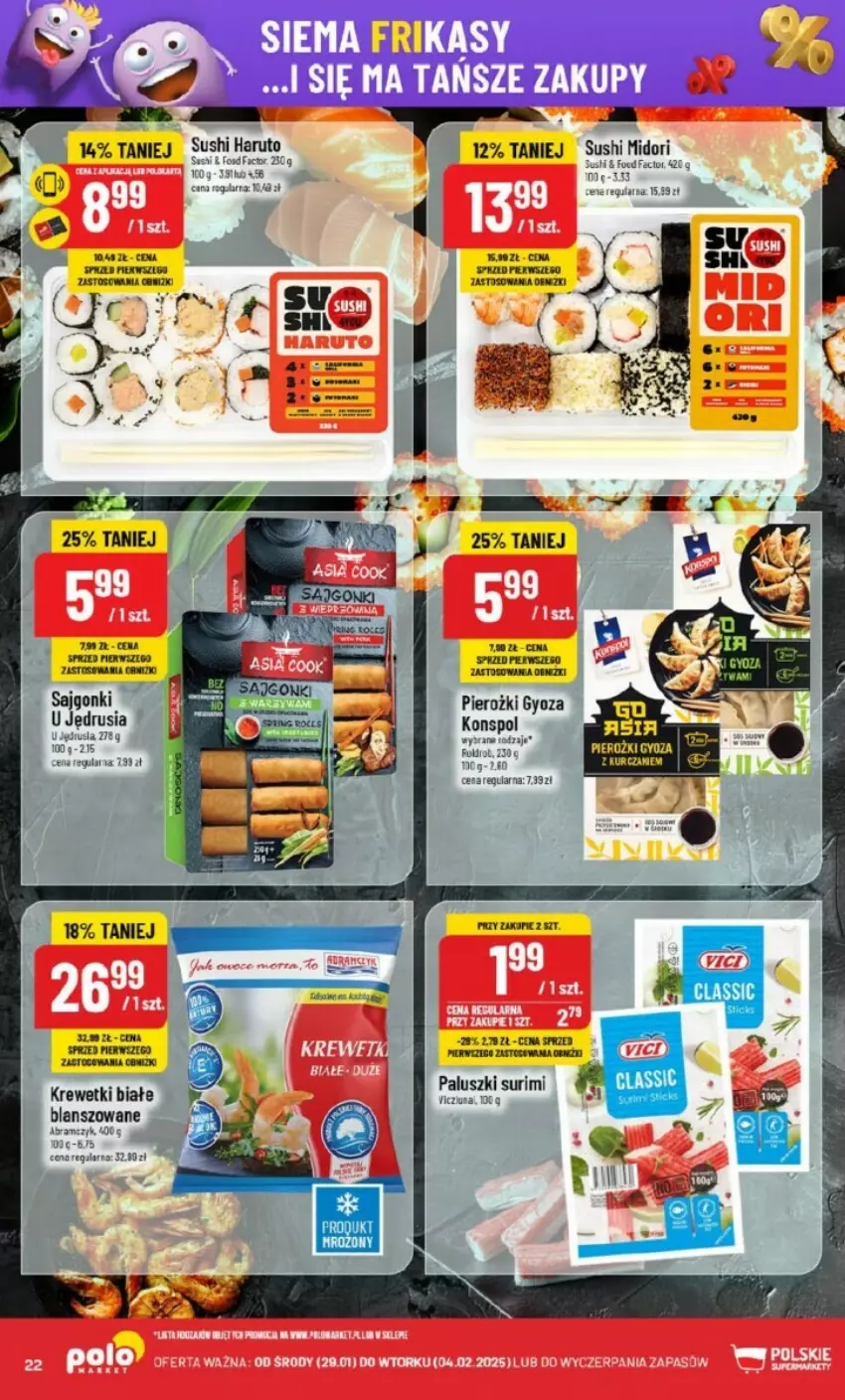 Gazetka promocyjna PoloMarket - ważna 29.01 do 04.02.2025 - strona 15 - produkty: Fa, Krewetki, Sajgonki, Surimi, Sushi