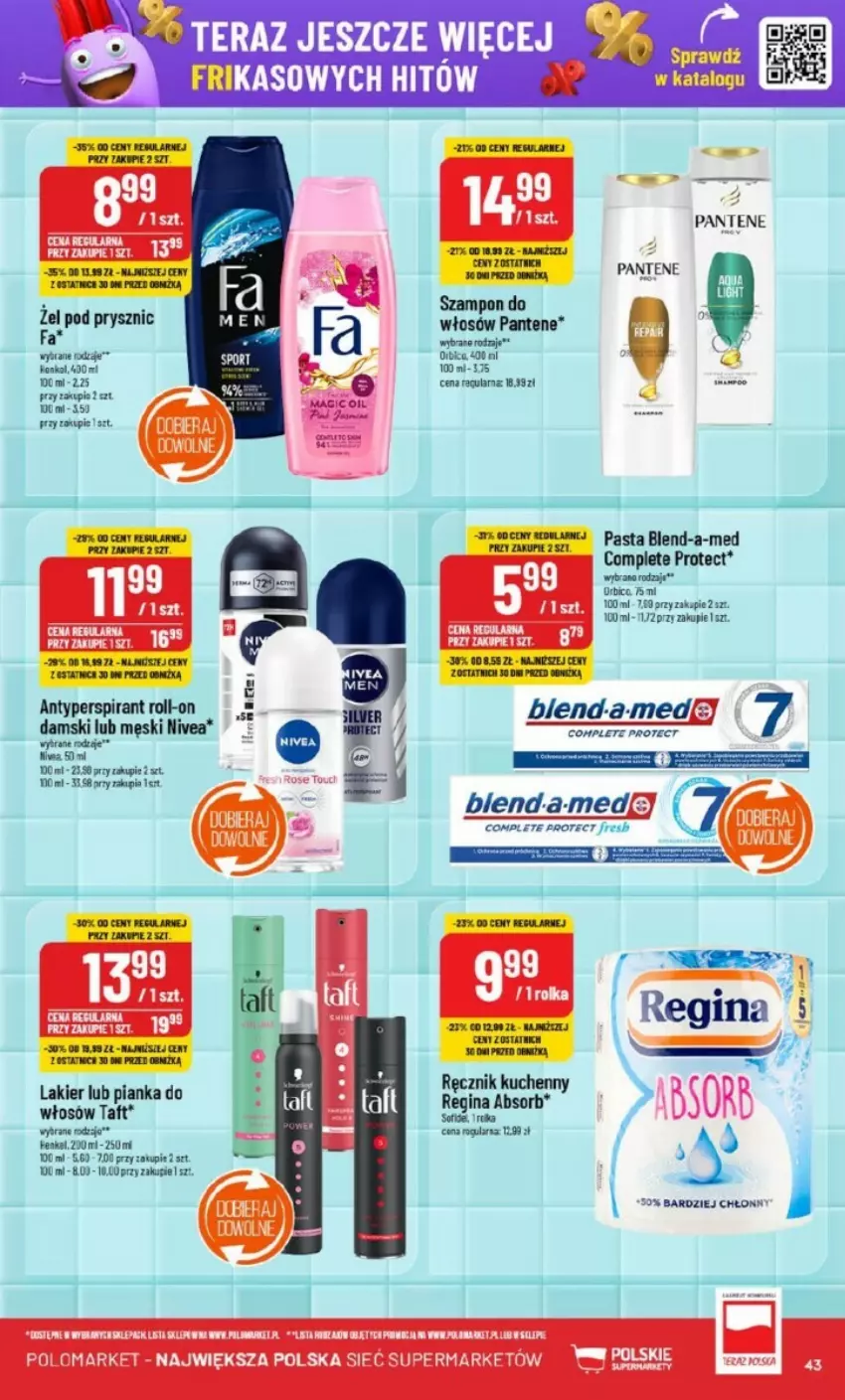 Gazetka promocyjna PoloMarket - ważna 29.01 do 04.02.2025 - strona 38 - produkty: BIC, Blend-a-Med, Fa, Gin, Lakier, Nivea, Pantene, Pianka do włosów, Ręcznik, Szampon, Taft