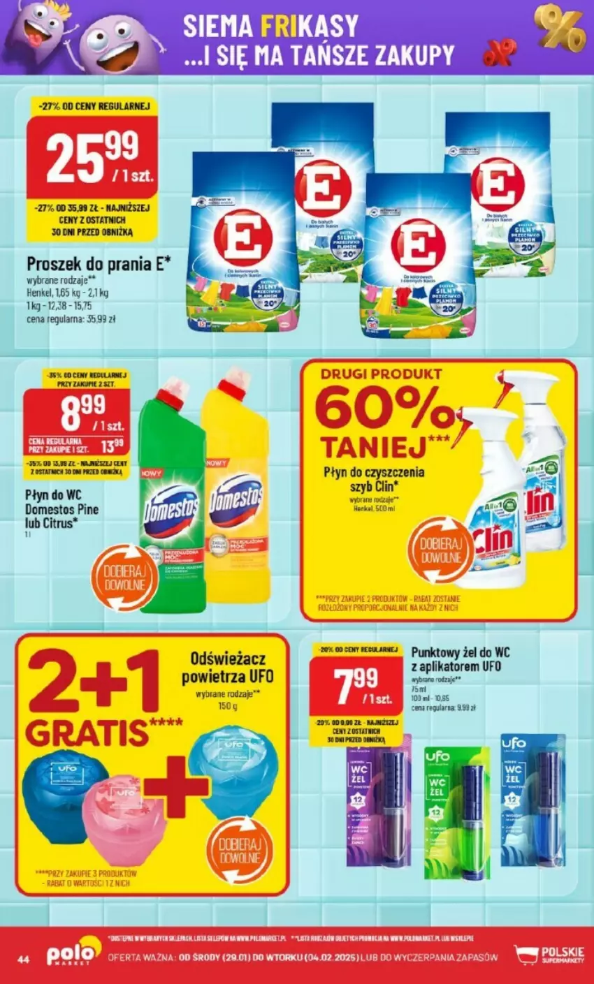 Gazetka promocyjna PoloMarket - ważna 29.01 do 04.02.2025 - strona 39 - produkty: Clin, Domestos, Płyn do wc, Proszek do prania