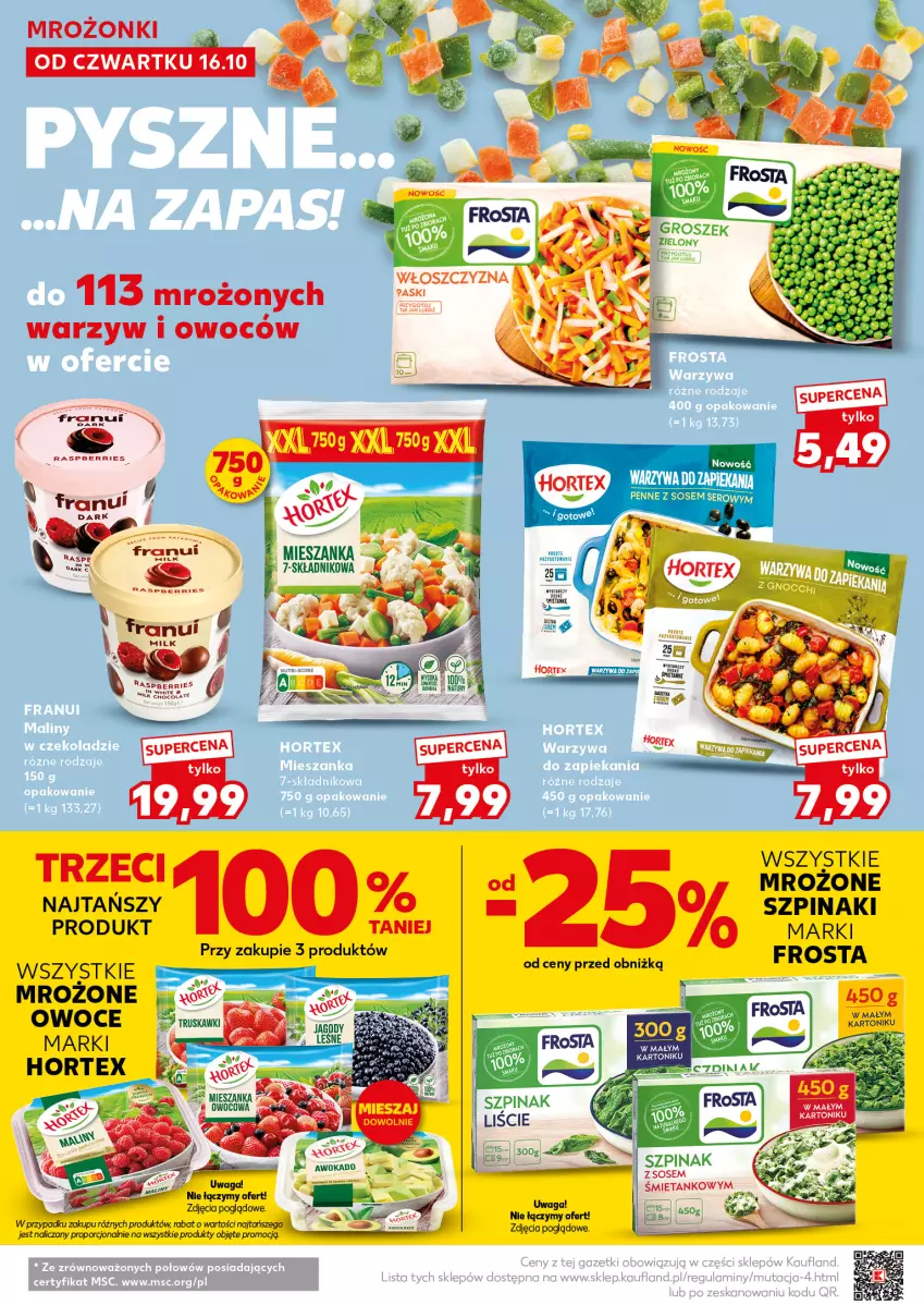 Gazetka promocyjna Kaufland - Mocny Start - ważna 20.10 do 22.10.2025 - strona 16 - produkty: Frosta, Hortex, Jagody, Owoce, Por, Pur, Szpinak, Tonik