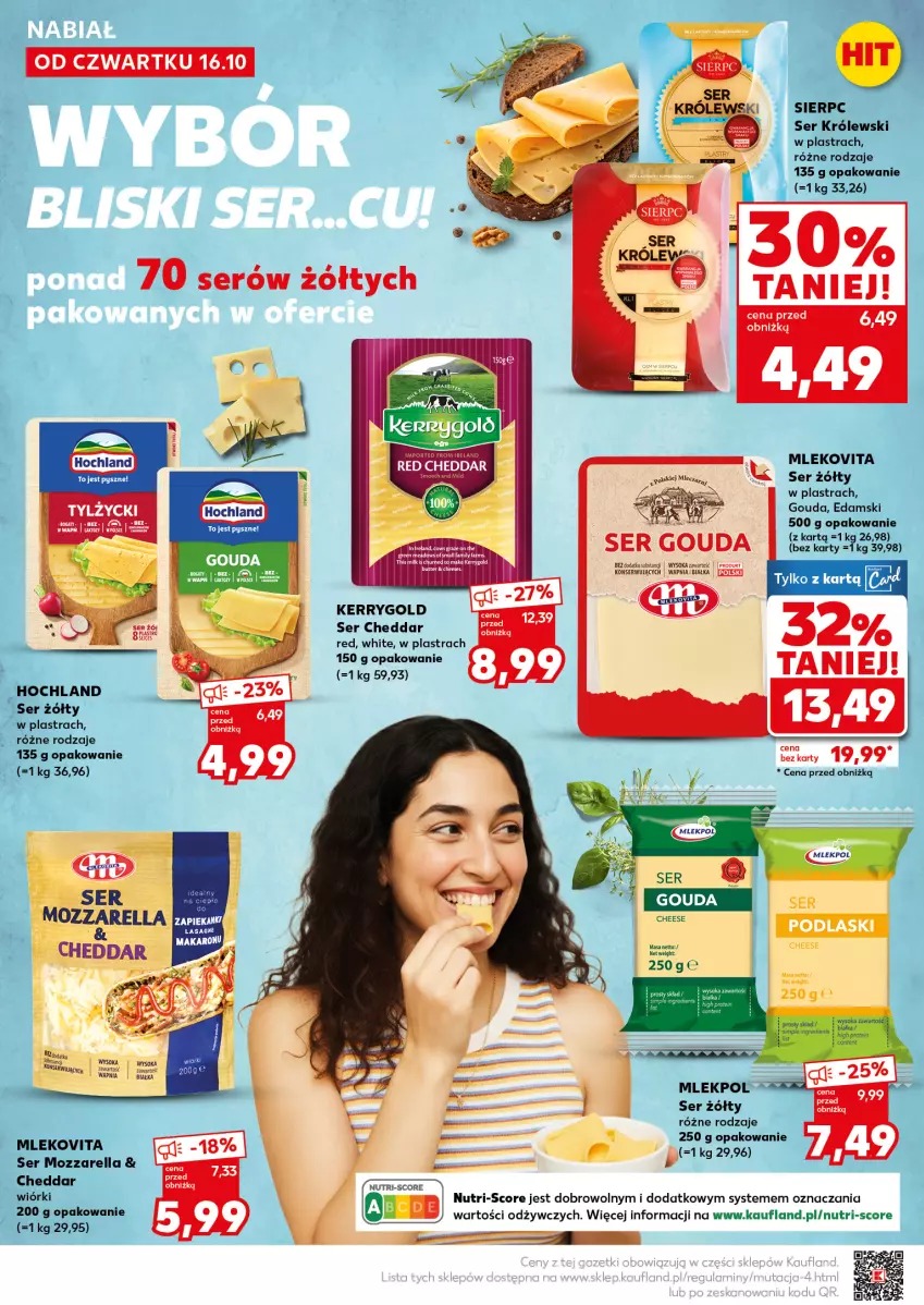 Gazetka promocyjna Kaufland - Mocny Start - ważna 20.10 do 22.10.2025 - strona 18 - produkty: Cheddar, Edam, Gouda, Hochland, Królewski, Miecz, Mleko, Mlekovita, Mozzarella, Ser, Sok
