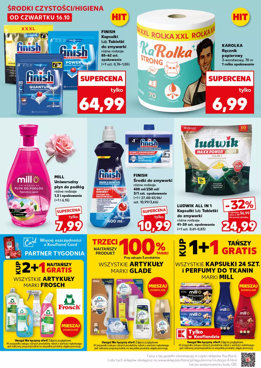 Gazetka promocyjna Kaufland - Mocny Start - ważna 20.10 do 22.10.2025 - strona 22 - produkty: Finish, Frosch, Ludwik, Papier, Perfum, Płyn nabłyszczający, Por, Ręcznik, Tablet, Tabletki do zmywarki, Waga, Zmywarki