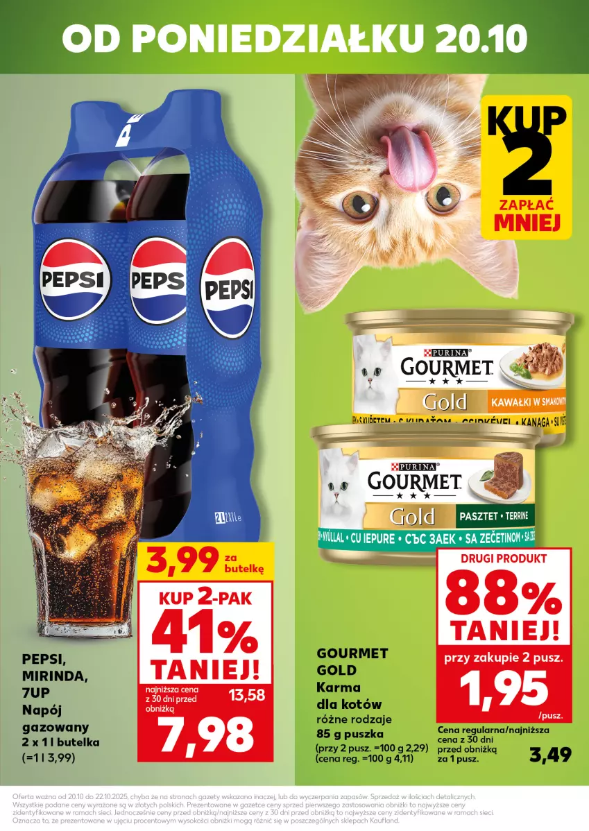 Gazetka promocyjna Kaufland - Mocny Start - ważna 20.10 do 22.10.2025 - strona 3 - produkty: 7up, Fa, Gin, Gourmet Gold, Mirinda, Napój, Napój gazowany, Pasztet, Pepsi, Pur, Purina