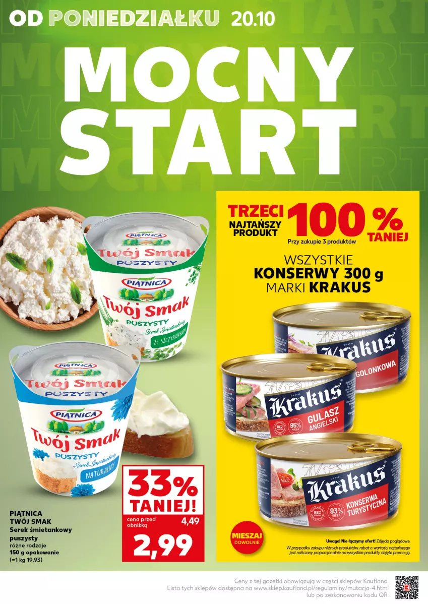 Gazetka promocyjna Kaufland - Mocny Start - ważna 20.10 do 22.10.2025 - strona 4 - produkty: Krakus, Piątnica, Por, Ser, Serek, Twój Smak, Waga