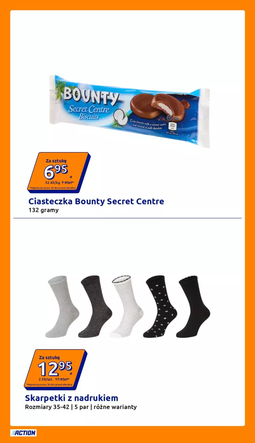 Gazetka promocyjna Action - Gazetka tydzień 43 2026 - ważna 21.10 do 27.10.2026 - strona 21 - produkty: Bounty, Gra, Karp, Skarpetki