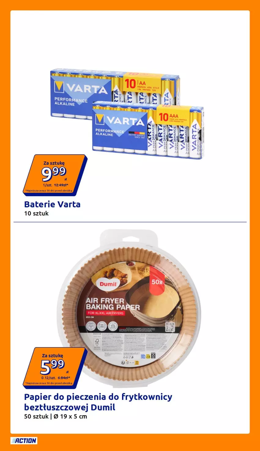 Gazetka promocyjna Action - Gazetka tydzień 43 2026 - ważna 21.10 do 27.10.2026 - strona 8 - produkty: Papier, Papier do pieczenia, Piec, Varta