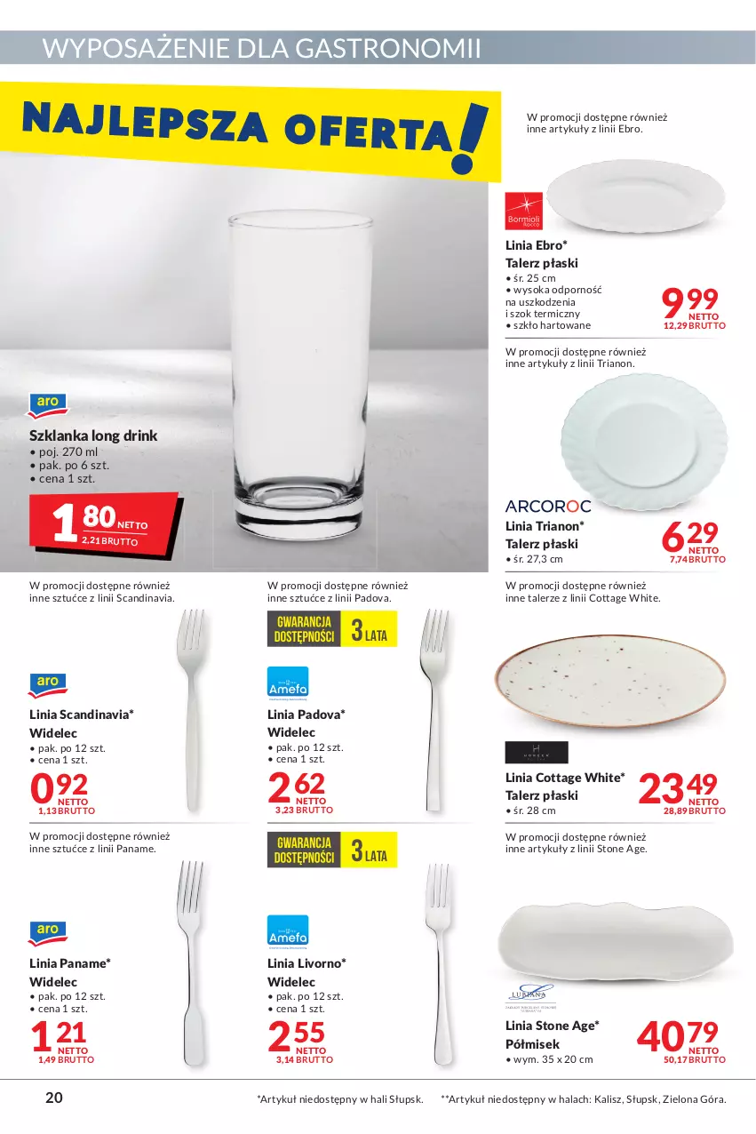 Gazetka promocyjna Makro - [Oferta promocyjna] Artykuły spożywcze i przemysłowe - ważna 04.05 do 16.05.2022 - strona 20 - produkty: Por, Sok, Szklanka, Talerz, Widelec