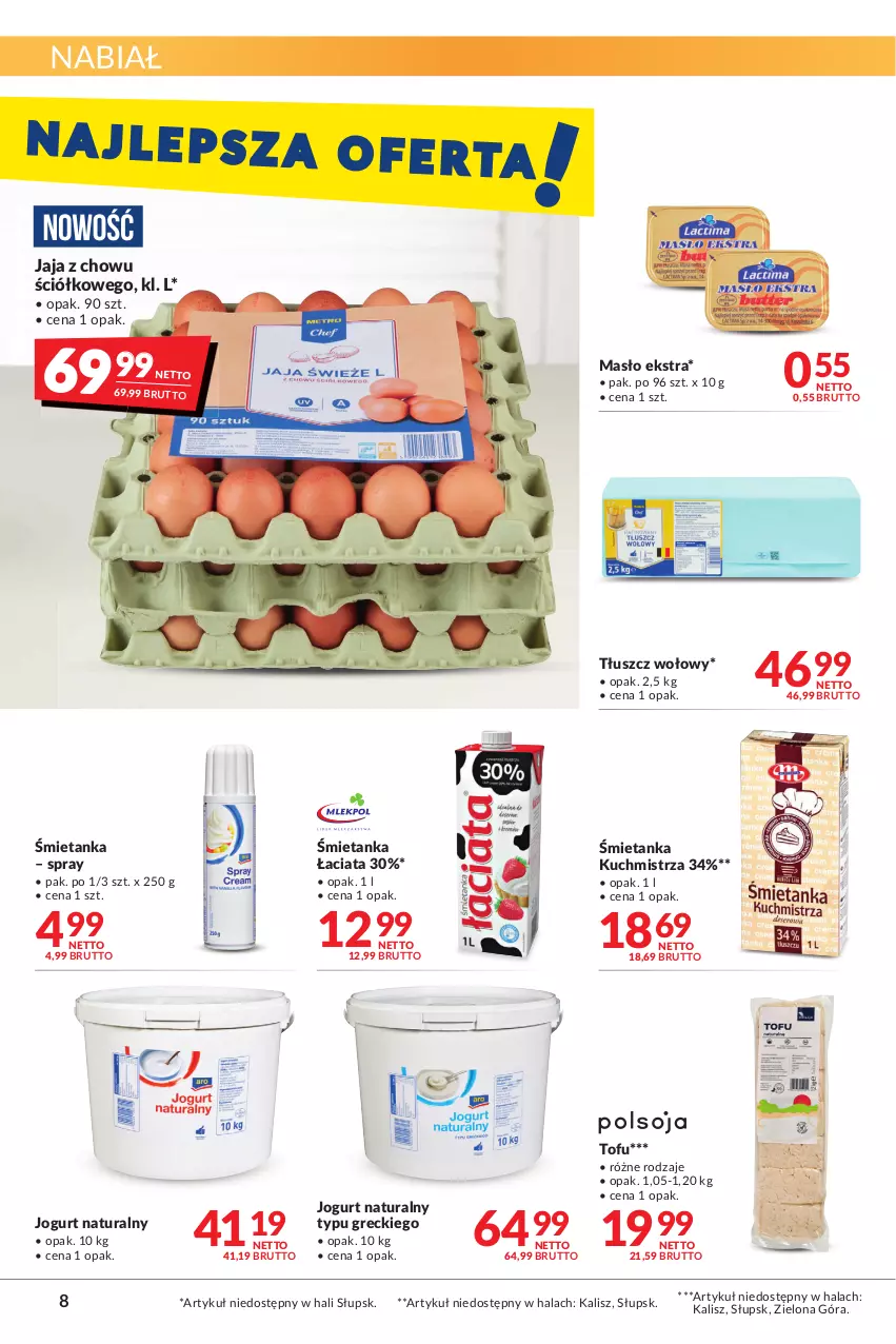Gazetka promocyjna Makro - [Oferta promocyjna] Artykuły spożywcze i przemysłowe - ważna 04.05 do 16.05.2022 - strona 8 - produkty: Jaja, Jogurt, Jogurt naturalny, Masło, Tłuszcz wołowy, Tofu