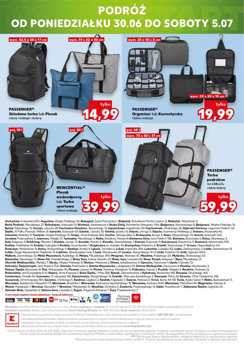 Gazetka promocyjna Kaufland - Kaufland - ważna 26.06 do 02.07.2025 - strona 20 - produkty: BIC, Gry, Kosmetyczka, Kosz, LANA, Lion, Monte, Mysz, Namysłów, Olej, Organizer, Parasol, Piast, Piec, Plecak, Podlaski, Por, Sól, Sos, Szal, Top, Torba