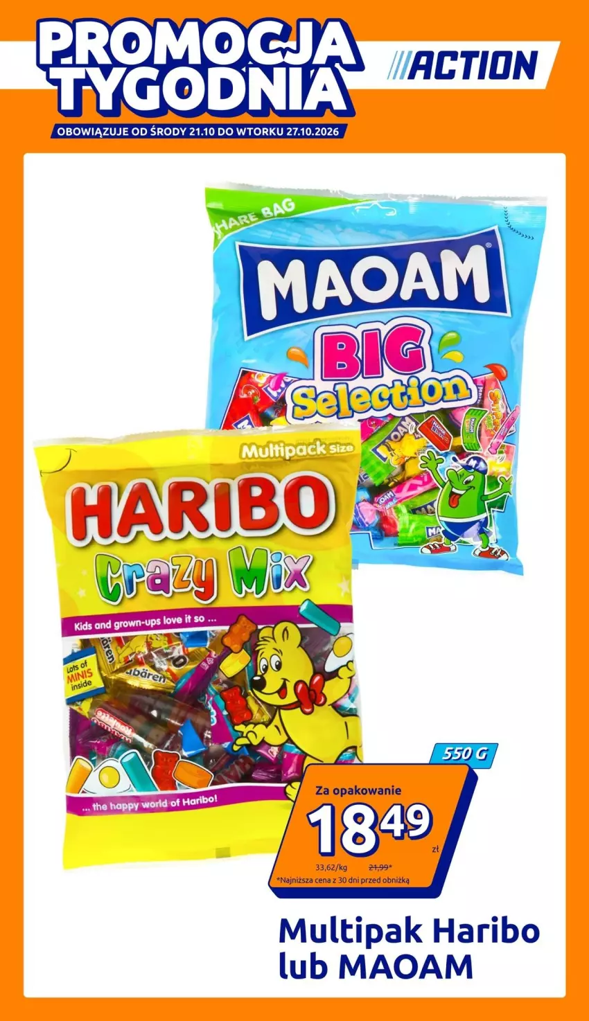 Gazetka promocyjna Action - Gazetka tydzień 43 2026 - ważna 21.10 do 27.10.2026 - strona 1 - produkty: Haribo