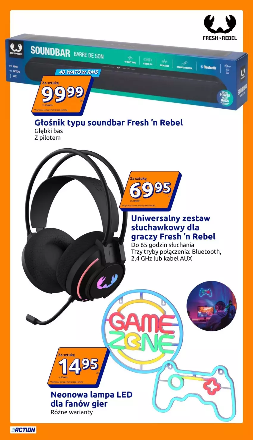Gazetka promocyjna Action - Gazetka tydzień 43 2026 - ważna 21.10 do 27.10.2026 - strona 26 - produkty: Fa, Głośnik, Gra, Lampa, Lampa LED, Soundbar
