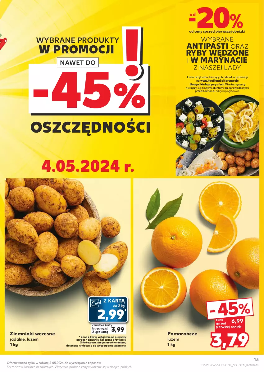 Gazetka promocyjna Kaufland - Gazetka tygodnia - ważna 02.05 do 08.05.2024 - strona 13 - produkty: Pomarańcze, Waga, Ziemniaki