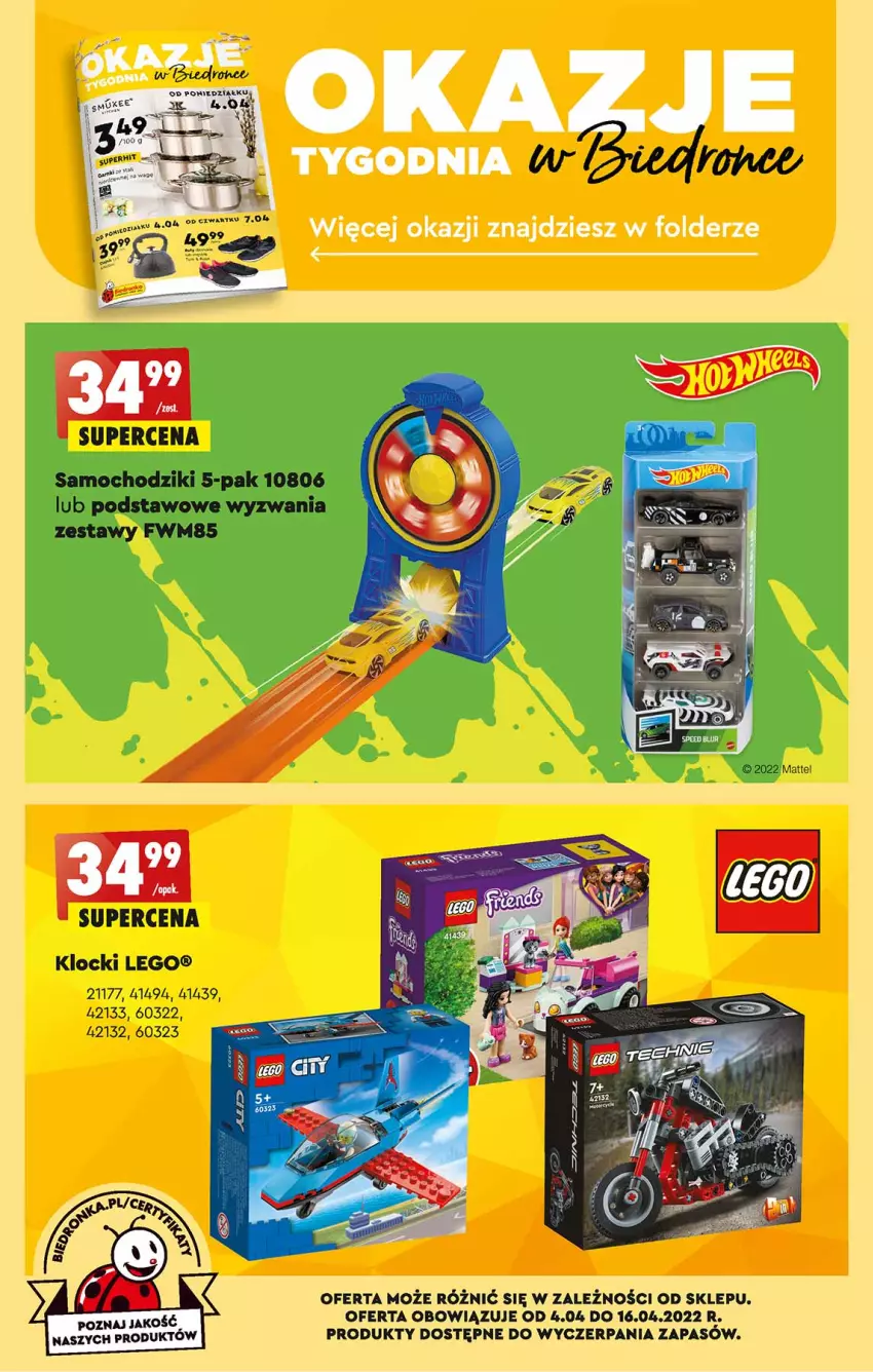 Gazetka promocyjna Biedronka - W tym tygodniu P - ważna 04.04 do 10.04.2022 - strona 62 - produkty: Chodzik, Klocki, LEGO, Samochodziki