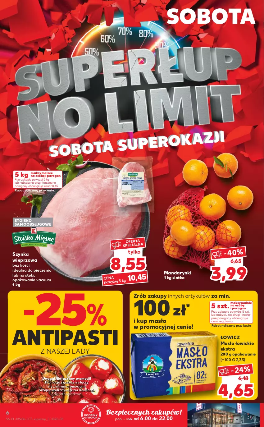 Gazetka promocyjna Kaufland - OFERTA TYGODNIA - ważna 10.02 do 16.02.2022 - strona 6 - produkty: Mandarynki, Masło, Piec, Siatka, Stek, Szynka, Szynka wieprzowa, Waga