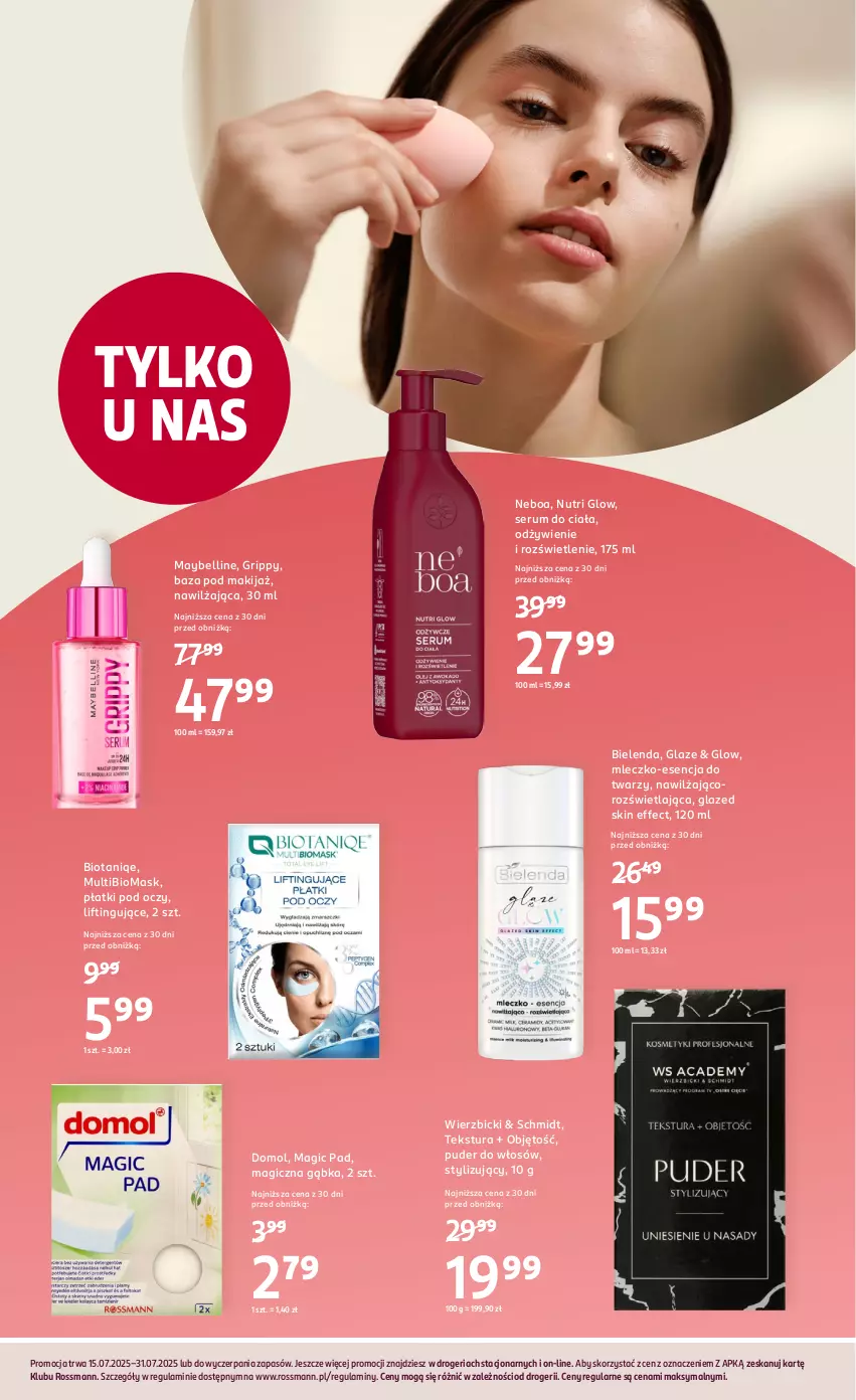 Gazetka promocyjna Rossmann - 15 lipca - ważna 15.07 do 31.07.2025 - strona 3 - produkty: Bell, BIC, Bielenda, Domol, Makijaż, Maybelline, Mleczko, Puder, Rum, Ser, Serum