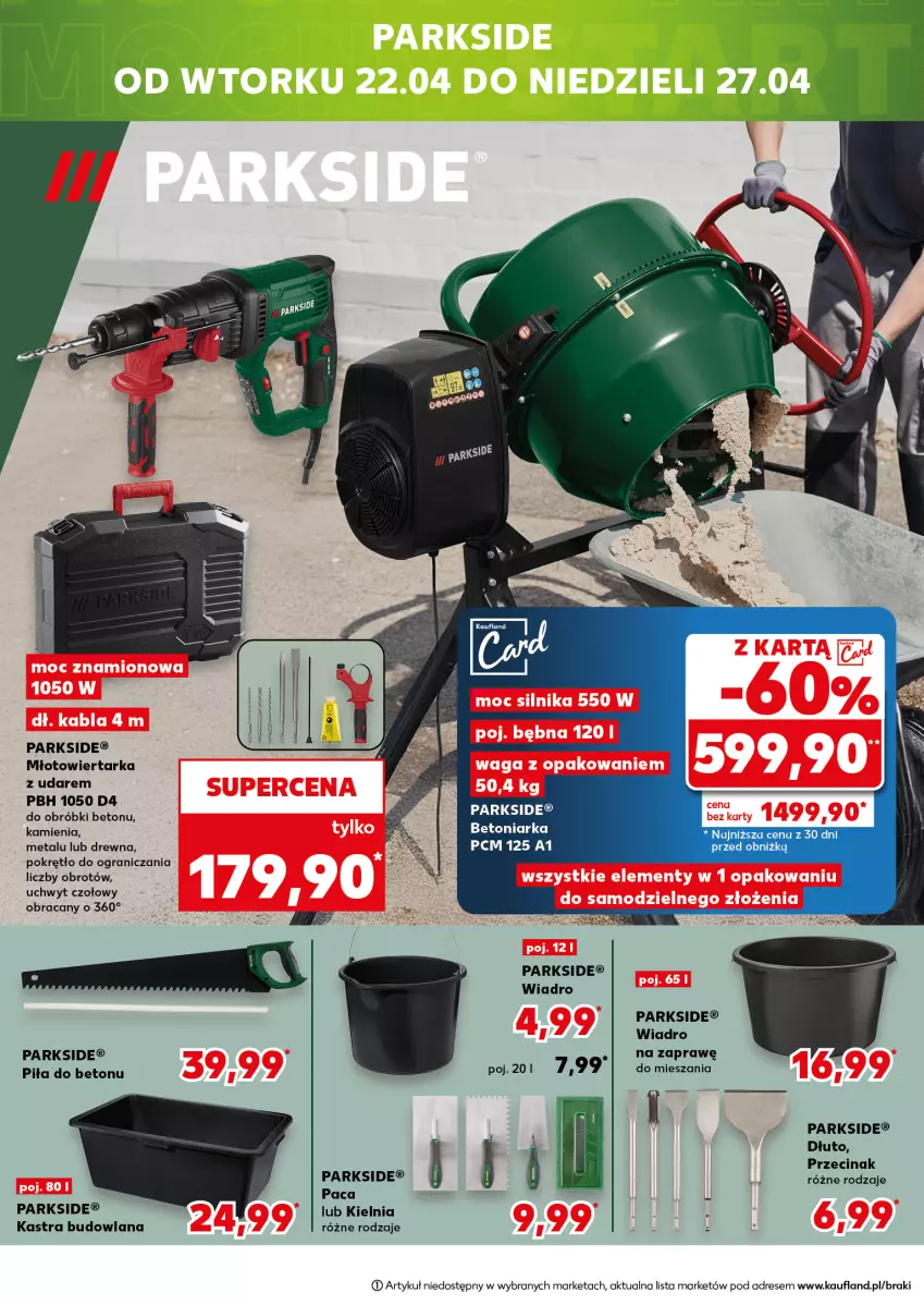 Gazetka promocyjna Kaufland - Kaufland - ważna 22.04 do 23.04.2025 - strona 34 - produkty: Dres, Gra, LANA, Młot, Młotowiertarka, Parkside, Tarka, Wiadro, Wiertarka