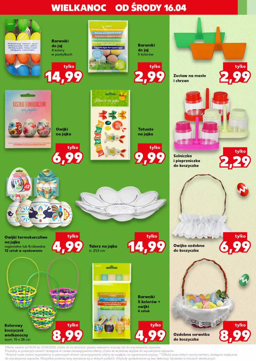 Gazetka promocyjna Kaufland - Kaufland - ważna 22.04 do 23.04.2025 - strona 9 - produkty: Chrzan, Kosz, Królewski, Masło, Owijki, Pieprz, Pieprzniczka, Ser, Solniczka, Talerz, Znicz
