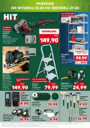 Gazetka promocyjna Kaufland - Kaufland - Gazetka - ważna od 23.04 do 23.04.2025 - strona 35 - produkty: Parkside, Okulary ochronne, Top, Sok, Ser, Drabina, Szlifierka kątowa, Wyrzynarka, Lampa LED, Taśma miernicza, Młotek, Młot, Szlifierka, Lampa, Akumulator