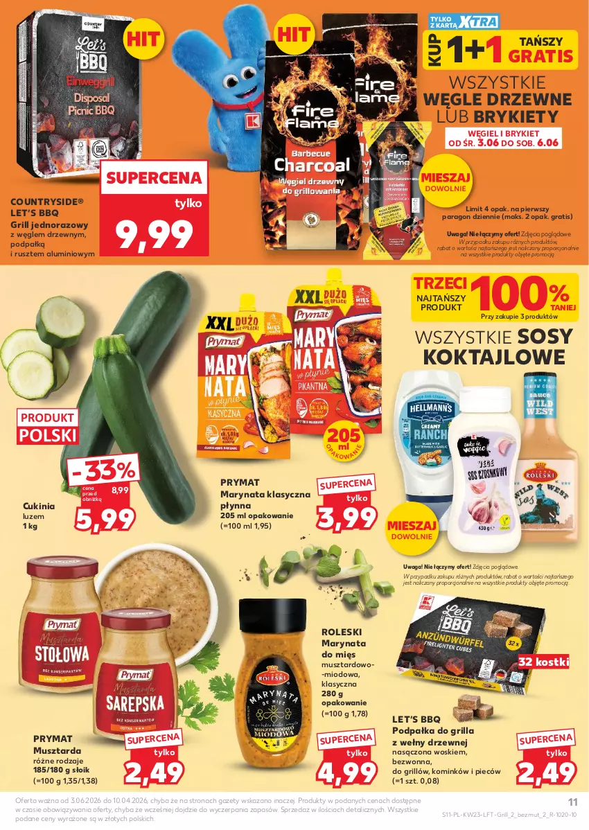 Gazetka promocyjna Kaufland - Gazetka tygodnia - ważna 03.06 do 10.06.2026 - strona 11 - produkty: Brykiety, Gra, Grill, Mus, Musztarda, Piec, Por, Prymat, Sos, Waga