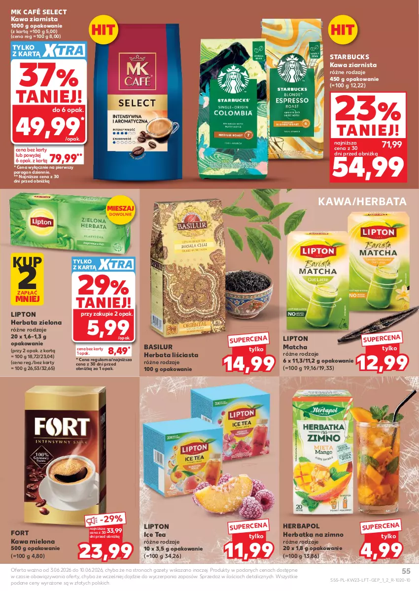 Gazetka promocyjna Kaufland - Gazetka tygodnia - ważna 03.06 do 10.06.2026 - strona 55 - produkty: Herbapol, Herbata, Ice tea, Kawa, Kawa mielona, Kawa ziarnista, Lipton
