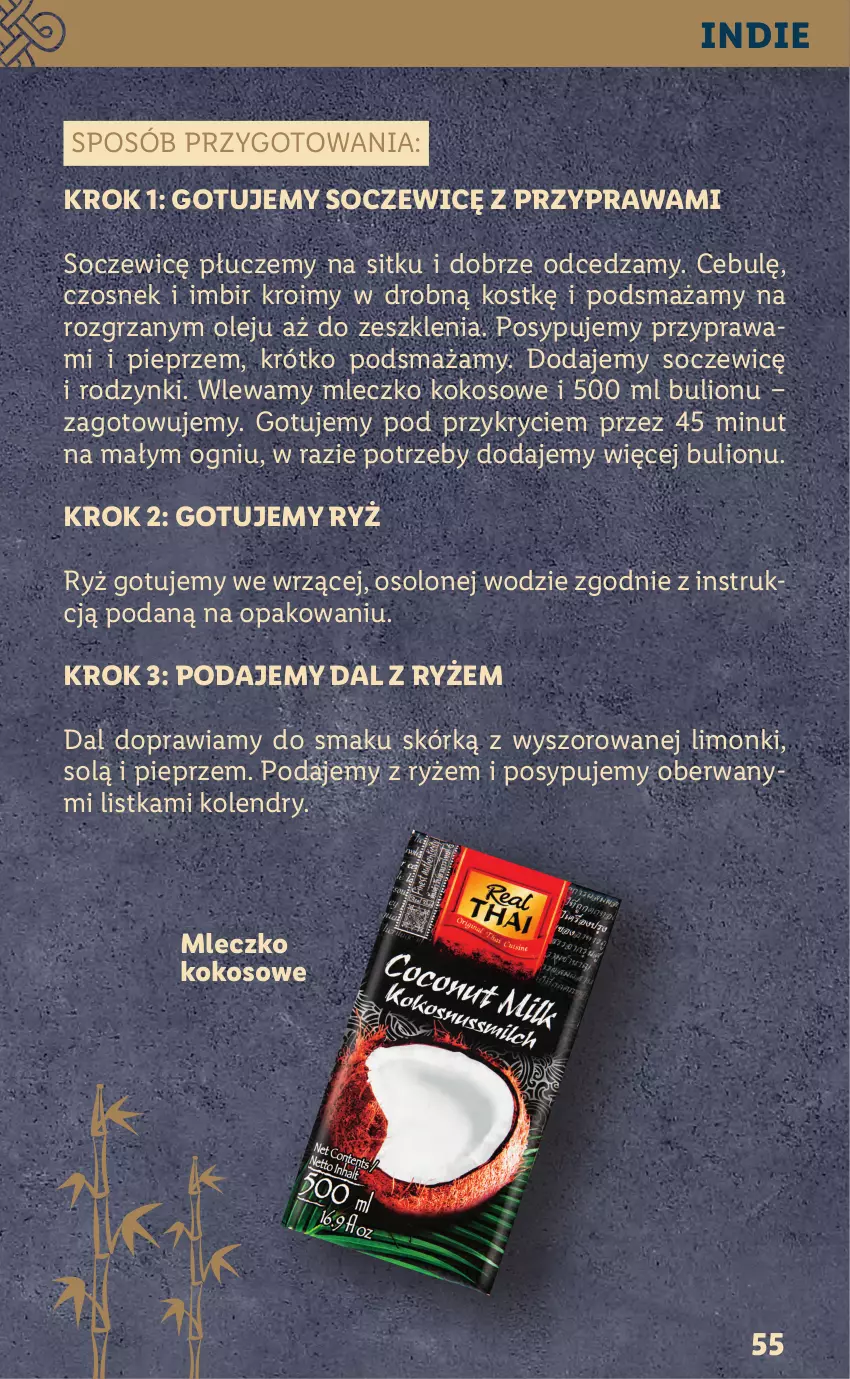 Gazetka promocyjna Lidl - KATALOG VITASIA - ważna 22.01 do 29.01.2022 - strona 55 - produkty: Bulion, Czosnek, Imbir, Kokos, Lion, Mleczko, Olej, Pieprz, Rodzynki, Ryż