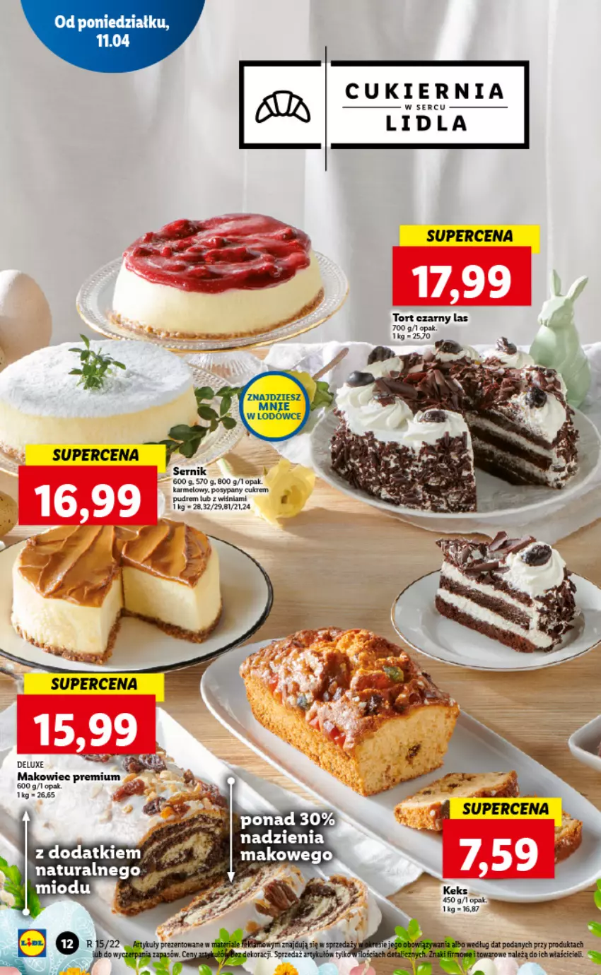 Gazetka promocyjna Lidl - GAZETKA - ważna 11.04 do 13.04.2022 - strona 12 - produkty: Cukier, Makowiec, Ser