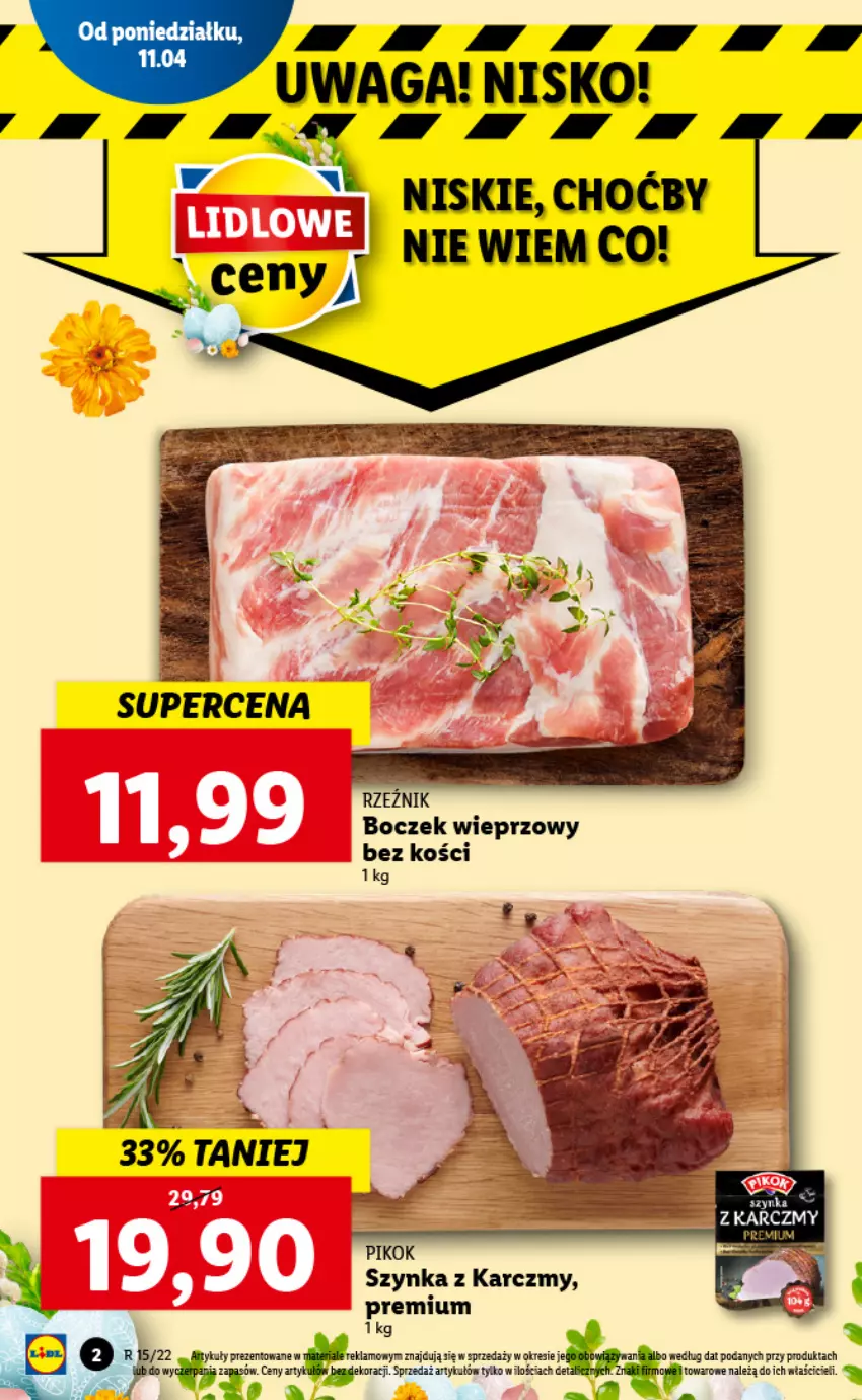 Gazetka promocyjna Lidl - GAZETKA - ważna 11.04 do 13.04.2022 - strona 2 - produkty: Boczek, Boczek wieprzowy, PIKOK, Szynka, Waga