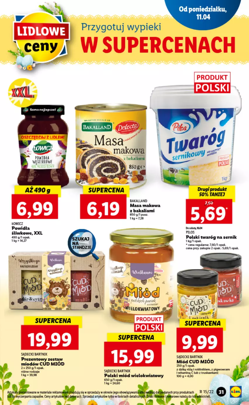 Gazetka promocyjna Lidl - GAZETKA - ważna 11.04 do 13.04.2022 - strona 31 - produkty: Miód, Ser, Twaróg