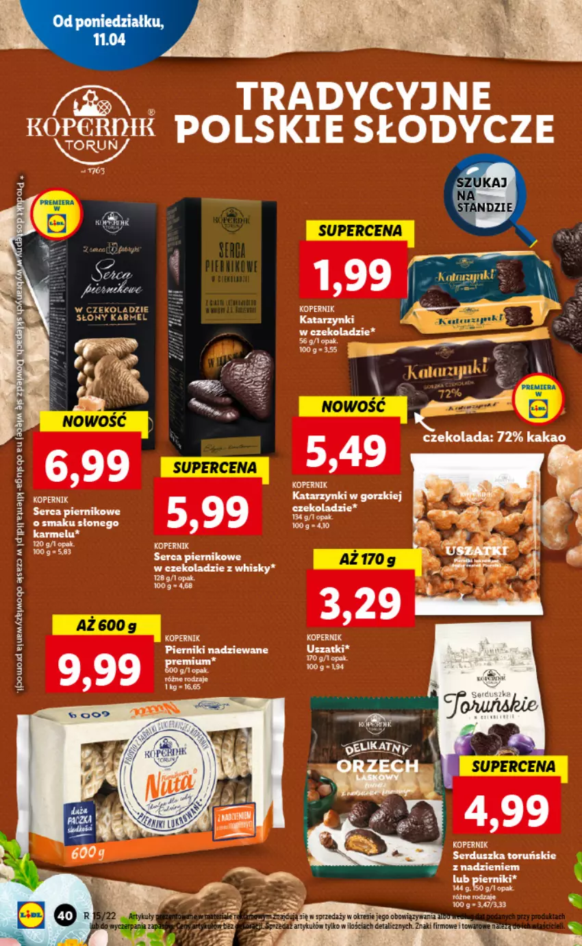 Gazetka promocyjna Lidl - GAZETKA - ważna 11.04 do 13.04.2022 - strona 40 - produkty: Czekolada, HP, Kakao, Piernik, Ser, Whisky