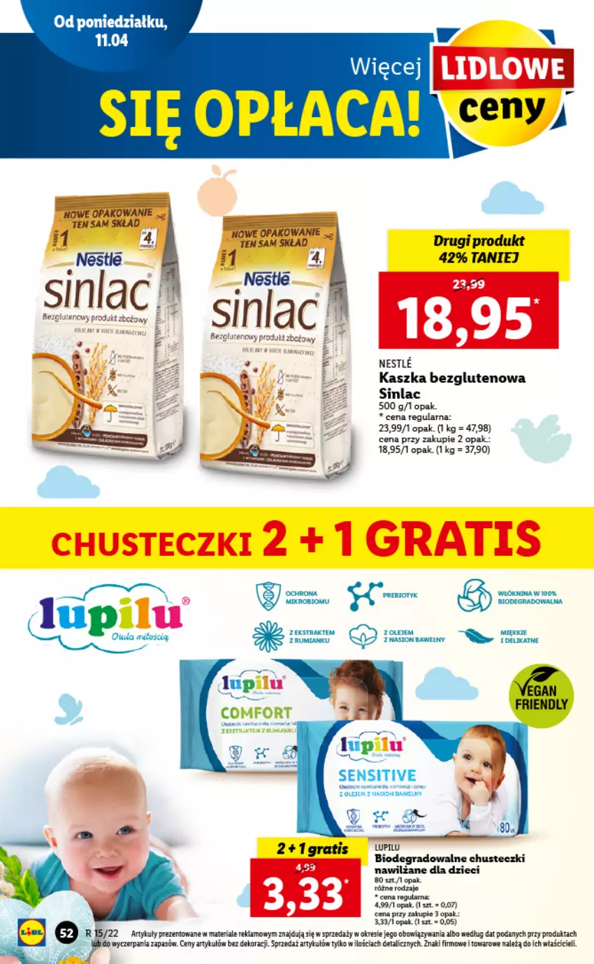 Gazetka promocyjna Lidl - GAZETKA - ważna 11.04 do 13.04.2022 - strona 52 - produkty: Chusteczki, Dzieci, Gra, Sinlac