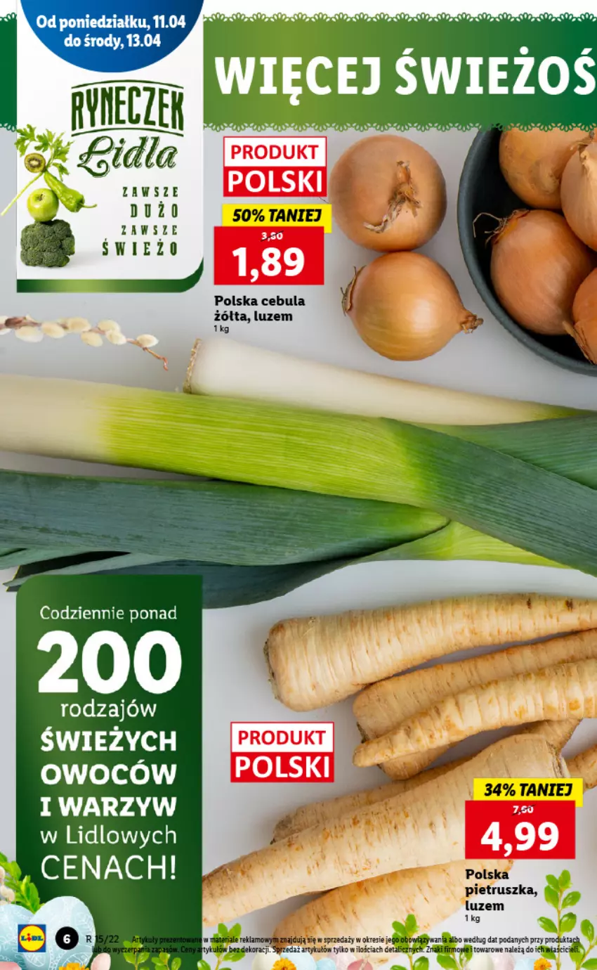 Gazetka promocyjna Lidl - GAZETKA - ważna 11.04 do 13.04.2022 - strona 6 - produkty: Cebula, Pietruszka